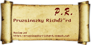Pruzsinszky Richárd névjegykártya