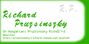 richard pruzsinszky business card